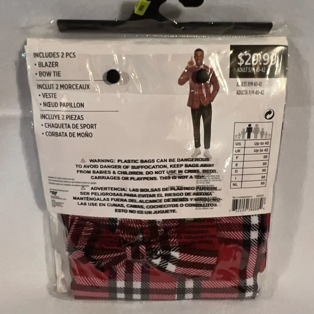 Party City Red Plaid Blazer